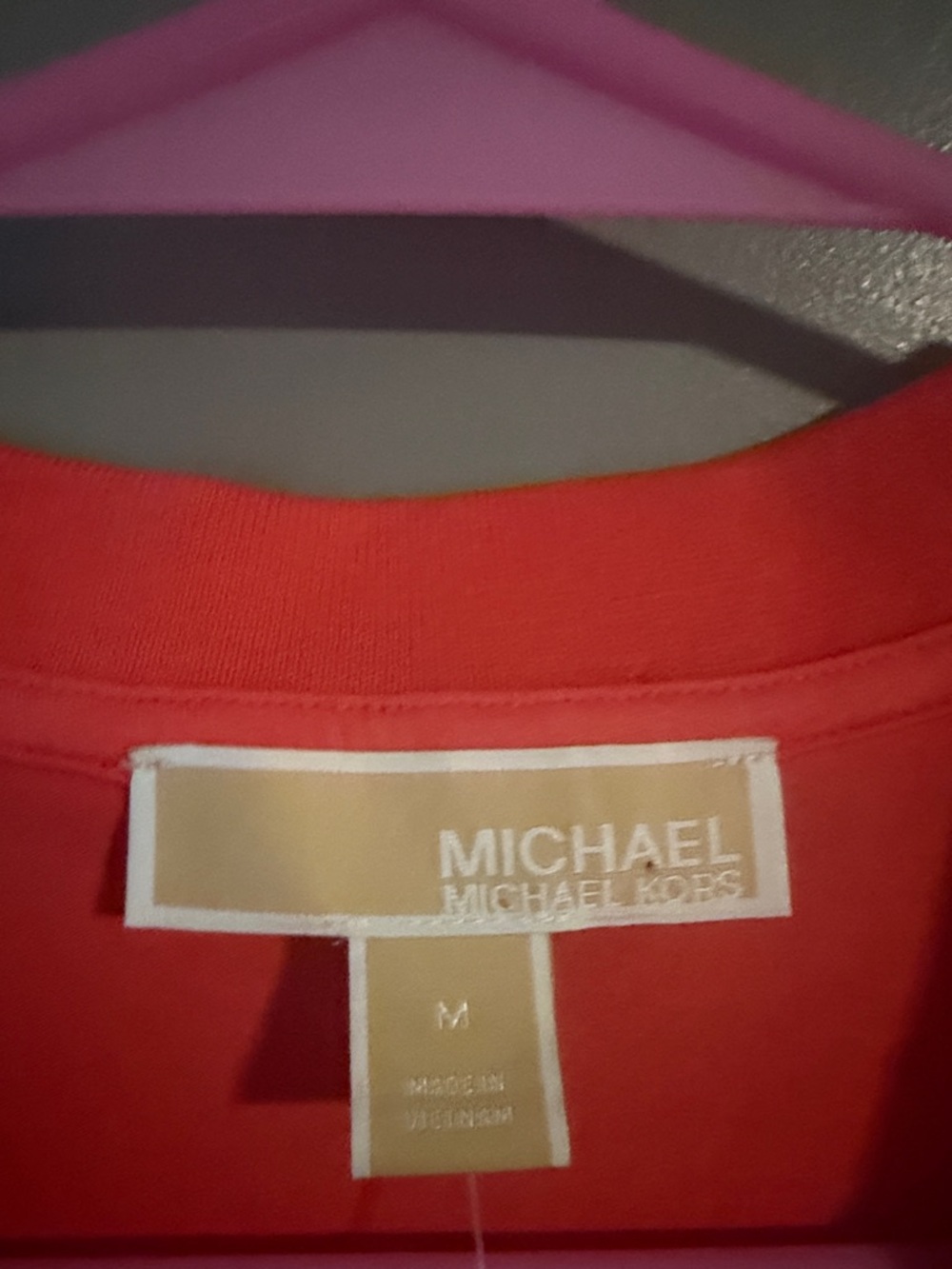 NWT Michael Kors Coral Short-Sleeve Polo Top - Picture 3 of 3